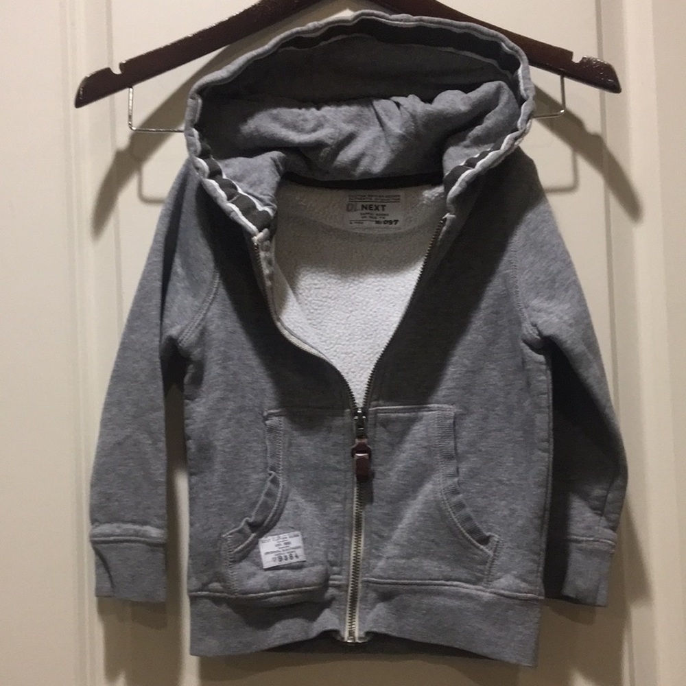Next kid’s Zip Up Hoodie Sweatshirt long sleeves unisex size 4 years